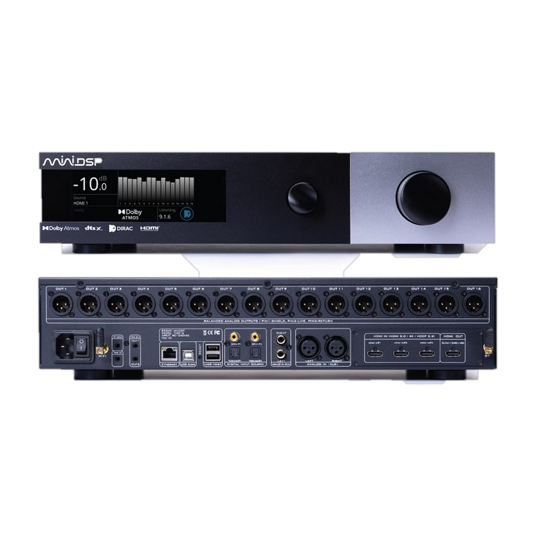 miniDSP Tide16, processeur audio-vidéo immersif 16 canaux