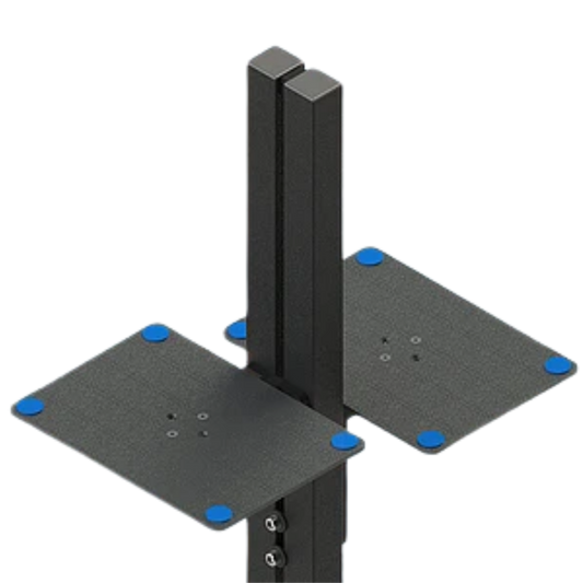 Sound Anchors ADJ3 : support d'enceintes studio à deux niveaux, embase symétrique et pointes de découplage