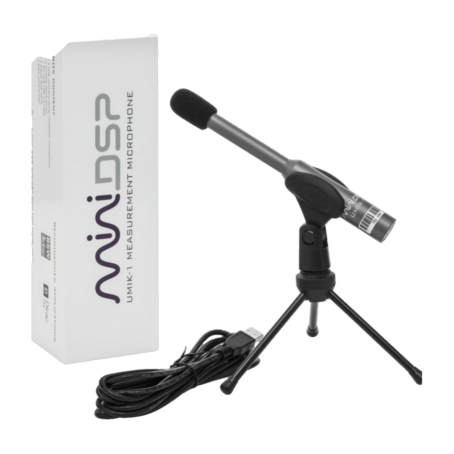miniDSP UMIK-1 - microphone de mesure USB avec trépied, bonnette et câble