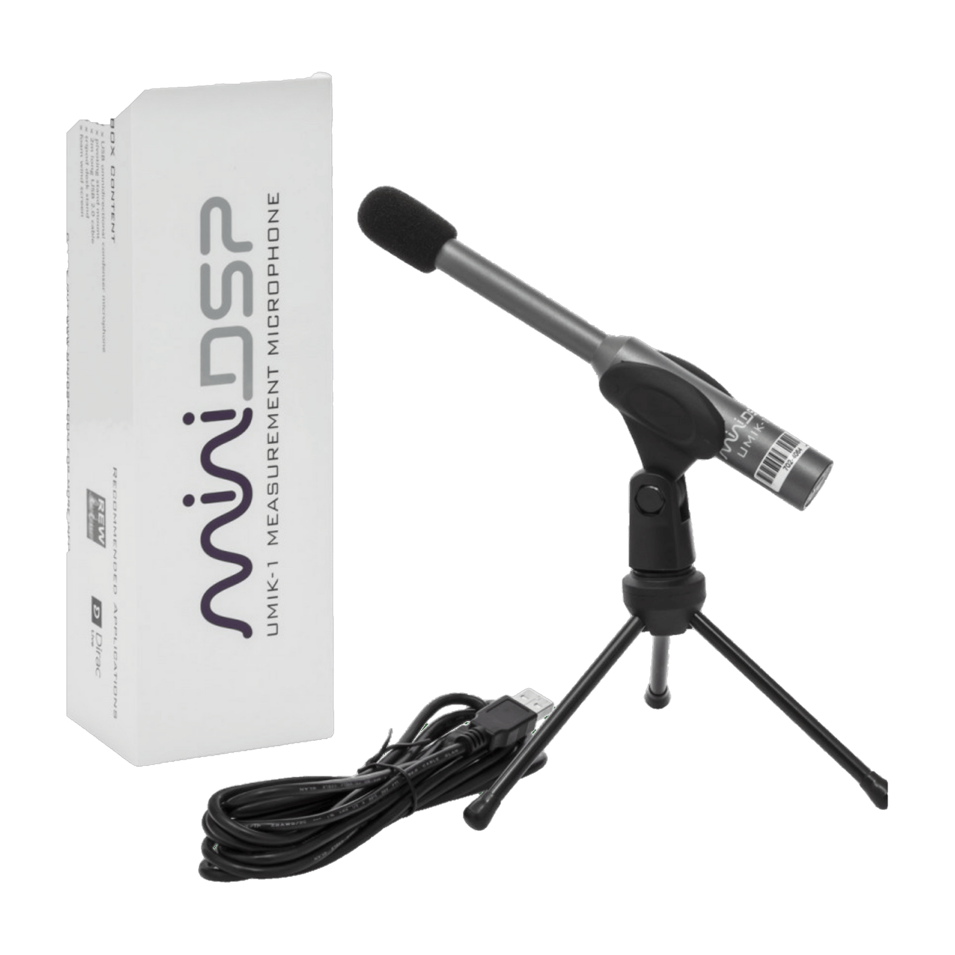 miniDSP UMIK-1 - microphone de mesure USB avec trépied, bonnette et câble